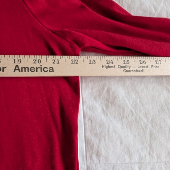 Red Candy Cane Hearts Graphic Top XL Kim Rogers - Picture 4 of 6